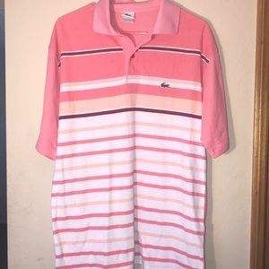 Men’s Pink Stripe Lacoste Shirt
